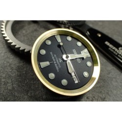 THE . HEAVY . METAL CNC GOLD CUSTOM ST.STEEL CHAPTER RING FOR NEW TURTLE SEIKO NTR-01-G