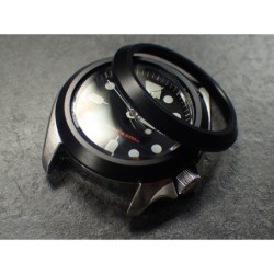 THE- ABSOLUTE-SIMPLE-ONE  MATT BLACK CUSTOM BEZEL FOR SEIKO SKX007/09/011 7S26-0020  DX-09-BB