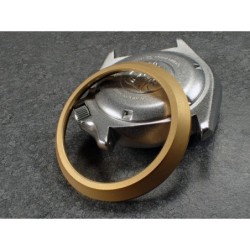 THE- ABSOLUTE-SIMPLE-ONE  MATT GOLD CUSTOM BEZEL FOR SEIKO SKX007/09/011 7S26-0020  DX-09-G