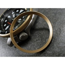 GOLD BLASTED ST.STEEL CUSTOM CHAPTER RING FOR SKX007 7S26-0020 R-01-MG