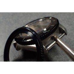 THE . S.COIN.90 .ONE - BLACK . MIRROR CUSTOM BEZEL F.SEIKO SKX007 7S26-0200 CASE DX.S-20-BM