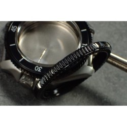 THE . S.COIN.90 .ONE - BLACK . MIRROR CUSTOM BEZEL F.SEIKO SKX007 7S26-0200 CASE DX.S-20-BM