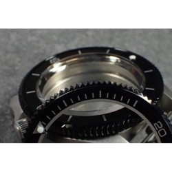 THE . S.COIN.90 .ONE - BLACK . MIRROR CUSTOM BEZEL F.SEIKO SKX007 7S26-0200 CASE DX.S-20-BM