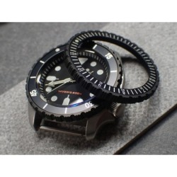 THE . REVENGE .ONE - BLACK CUSTOM BEZEL F.SEIKO SKX007 7S26-0200 CASE DX-24-B