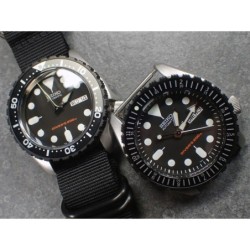 THE . REVENGE .ONE - BLACK CUSTOM BEZEL F.SEIKO SKX007 7S26-0200 CASE DX-24-B