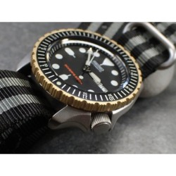 THE . REVENGE .ONE - MATT GOLD CUSTOM BEZEL F.SEIKO SKX007 7S26-0200 CASE DX-24-G
