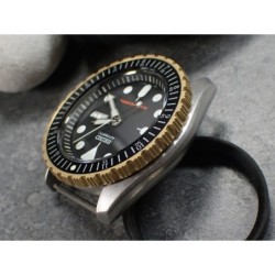 THE . REVENGE .ONE - MATT GOLD CUSTOM BEZEL F.SEIKO SKX007 7S26-0200 CASE DX-24-G
