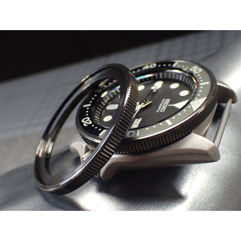 THE . SOFT.COIN .ONE - GUNMETAL CUSTOM BEZEL F.SEIKO SKX007 7S26-0200 CASE DX-15-GM