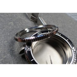 THE-S.COIN.90.ONE POLISHED CUSTOM BEZEL F.SEIKO SKX007 7S26-020O DX.S-20-P