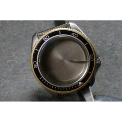 THE-S.COIN.90.ONE GOLD CUSTOM BEZEL F.SEIKO SKX007 7S26-0200 DX.S-20-G
