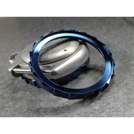 THE-S.LONG.SHARK.ONE  MK.II POLISHED BLUE CUSTOM BEZEL F.SEIKO SKX007 7S26-020O DX.S-7-MB