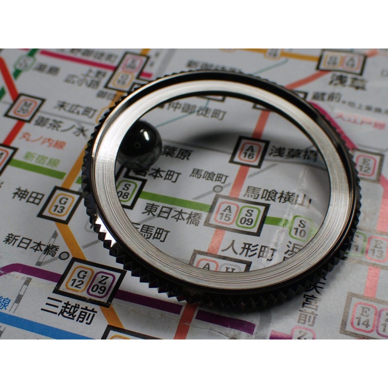 THE-S.COIN.90.ONE BLACK PEARL BEZEL F.SEIKO SKX007 7S26-0200 DX.S-20-BP