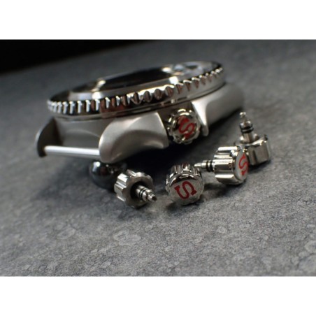 THE- S.ONE POLISHED+RED CROWN F.SEIKO SKX007 7S26-0200 CR-01-P-R