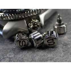 THE- S.ONE POLISHED+BLACK CROWN F.SEIKO SKX007 7S26-0200 CR-01-P-B