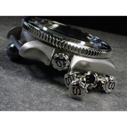 THE- S.ONE POLISHED+BLACK CROWN F.SEIKO SKX007 7S26-0200 CR-01-P-B