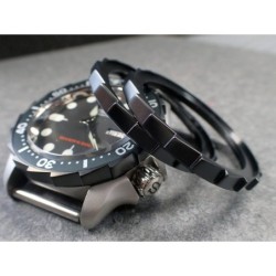 THE-S.LONG.SHARK.ONE  MK.II MATE BLACK CUSTOM BEZEL F.SEIKO SKX007 7S26-020O DX.S-7-BB