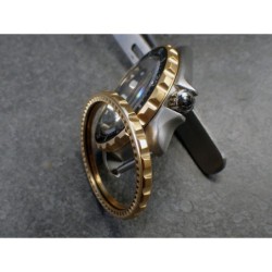 THE-ULTRA-DEEP-ONE GOLD CUSTOM BEZEL F.SEIKO SKX007 7S26-020O DX-25-G