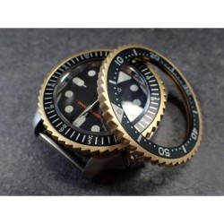 THE-SHARK-ONE GOLD CUSTOM BEZEL F.SEIKO SKX007 7S26-020O DX-01-G
