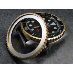 THE-SHARK-ONE GOLD CUSTOM BEZEL F.SEIKO SKX007 7S26-020O DX-01-G