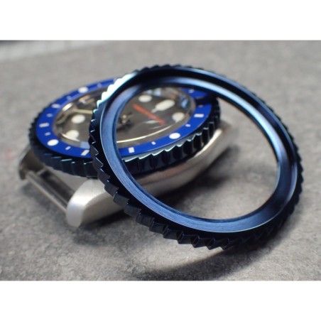 THE-SHARK-ONE BLUE CUSTOM BEZEL F.SEIKO SKX007 7S26-0200 DX-01-MB