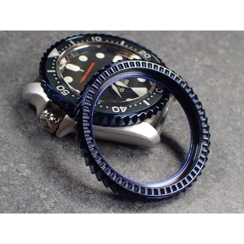 THE-SHARK-ONE BLUE CUSTOM BEZEL F.SEIKO SKX007 7S26-0200 DX-01-MB
