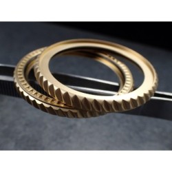 THE-TESLA-ONE MATT GOLD CUSTOM BEZEL F.SEIKO SKX007 7S26-0200 DX-26-G