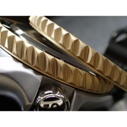 THE-TESLA-ONE MATT GOLD CUSTOM BEZEL F.SEIKO SKX007 7S26-0200 DX-26-G