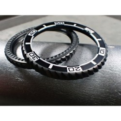 THE-TESLA-ONE MATT BLACK CUSTOM BEZEL F.SEIKO SKX007 7S26-0200 DX-26-BB