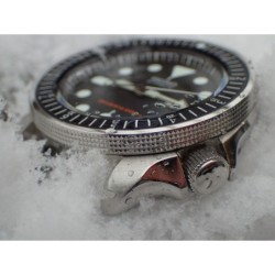 THE-ATLAS-ONE POLISHED CUSTOM BEZEL F.SEIKO SKX007 7S26-020O DX-04-P