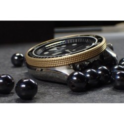 THE-ATLAS-ONE SATINE GOLD CUSTOM BEZEL F.SEIKO SKX007 7S26-020O DX-04-G