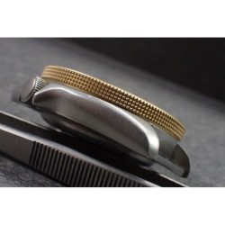 THE-ATLAS-ONE SATINE GOLD CUSTOM BEZEL F.SEIKO SKX007 7S26-020O DX-04-G