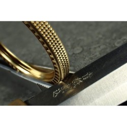 THE-ATLAS-ONE SATINE GOLD CUSTOM BEZEL F.SEIKO SKX007 7S26-020O DX-04-G