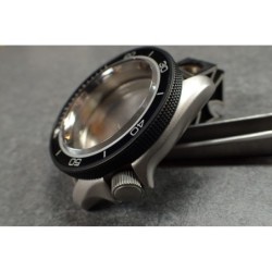 THE-ATLAS-ONE SATINE BLACK CUSTOM BEZEL F.SEIKO SKX007 7S26-020O DX-04-BB