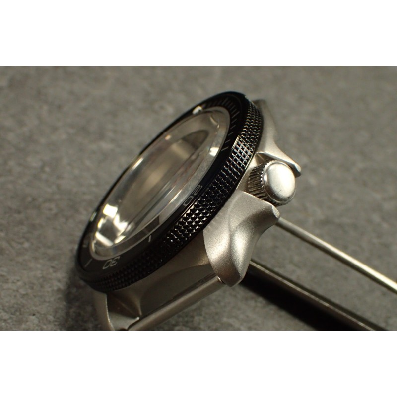 THE-ATLAS-ONE BLACK MIRROR CUSTOM BEZEL F.SEIKO SKX007 7S26-020O DX-04-BM