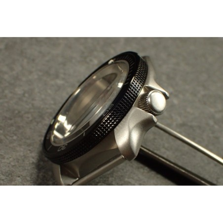 THE-ATLAS-ONE BLACK MIRROR CUSTOM BEZEL F.SEIKO SKX007 7S26-020O DX-04-BM