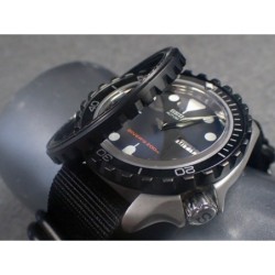 THE-DRACULA-ONE SATIN BLACK CUSTOM BEZEL F.SEIKO SKX007 7S26-020O DX-28-B