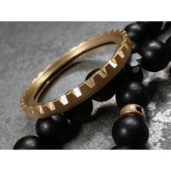 THE-DRACULA-ONE SATIN GOLD CUSTOM BEZEL F.SEIKO SKX007 7S26-020O DX-28-G