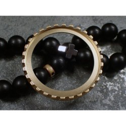 THE-DRACULA-ONE SATIN GOLD CUSTOM BEZEL F.SEIKO SKX007 7S26-020O DX-28-G