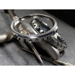 THE-DRACULA-ONE POLISHED CUSTOM BEZEL F.SEIKO SKX007 7S26-020O DX-28-P