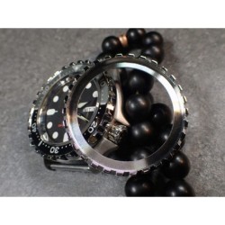 THE-DRACULA-ONE POLISHED CUSTOM BEZEL F.SEIKO SKX007 7S26-020O DX-28-P