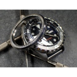 THE-DRACULA-ONE POLISHED CUSTOM BEZEL F.SEIKO SKX007 7S26-020O DX-28-P