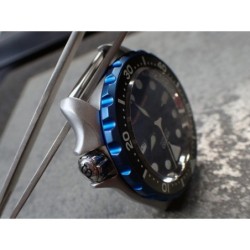 THE-ULTRA-DEEP-ONE SATIN BLUE CUSTOM BEZEL F.SEIKO SKX007 7S26-020O DX-25-MB