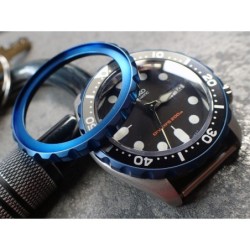 THE-ULTRA-DEEP-ONE SATIN BLUE CUSTOM BEZEL F.SEIKO SKX007 7S26-020O DX-25-MB