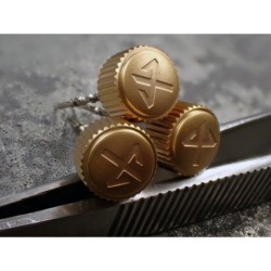 THE- OSC SATIN GOLD CUSTOM CROWN F.SEIKO SKX007 7S26-0200 CR-02-G