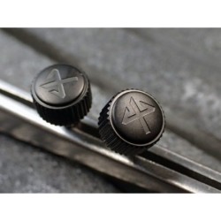 THE- OSC SATIN BLACK CUSTOM CROWN F.SEIKO SKX007 7S26-0200 CR-02-BB