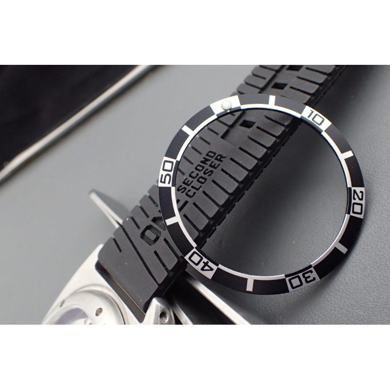 THE .DODGER.ONE - BLACK - ALUMINIUM BEZEL INSERT FOR SEIKO NEW