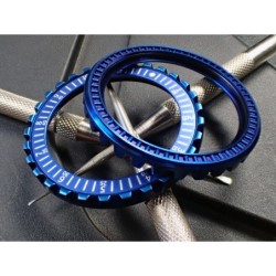 THE-DRACULA-ONE SATIN BLUE CUSTOM BEZEL F.SEIKO SKX007 7S26-020O DX-28-MBB