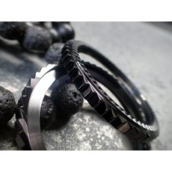 THE-SHARK-ONE BLACK PEARL - GUNMETAL CUSTOM BEZEL F.SEIKO SKX007 7S26-0200 DX-01-GM