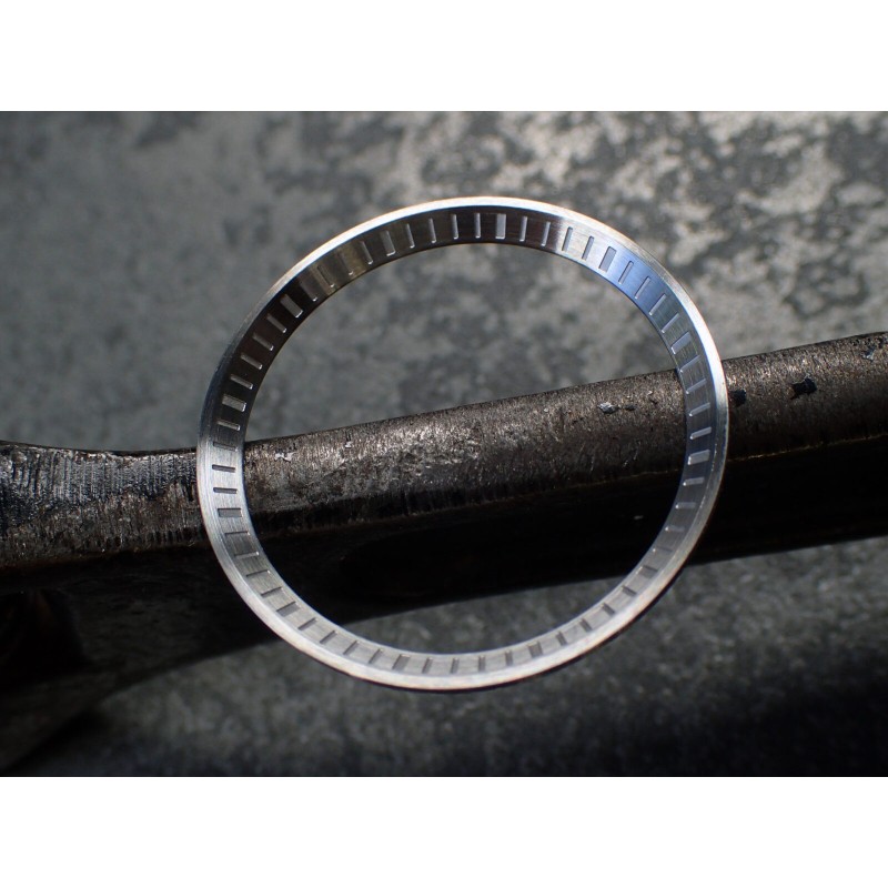 THE . HEAVY . METAL CNC BRUSHED INDEX CUSTOM ST.STEEL CHAPTER RING FOR NEW TURTLE SEIKO NTR-02-BRN