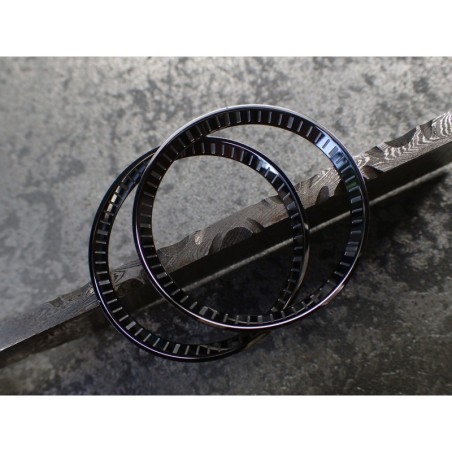 THE . HEAVY . METAL BLACK PEARL INDEX CUSTOM ST.STEEL CHAPTER RING FOR NEW TURTLE SEIKO NTR-02-GNPN